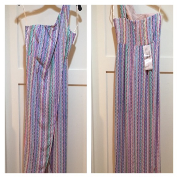 BCBGMAXAZRIA Dries one-shoulder high slit gown - Picture 4 of 8